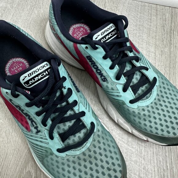 Brooks Launch 3 Shoes Womens Size 9 Teal Pink‎ Running Sneakers Athletic Walking - Picture 4 of 12